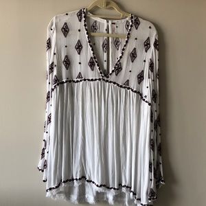 Free People Flowy Wide Sleeve Blouse